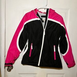 Lands' End Pink and Black Jacket Size Medium 10/12